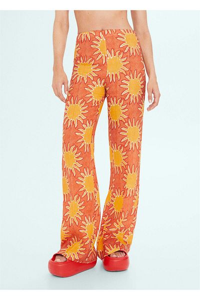 MANGO Woman Orange Women's Trousers57030384