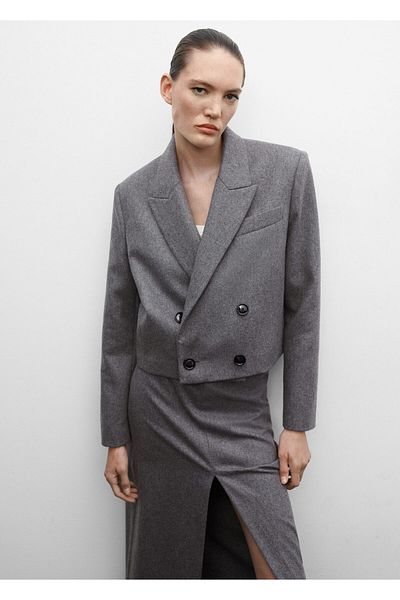 MANGO Gray Women's Blazer57039117
