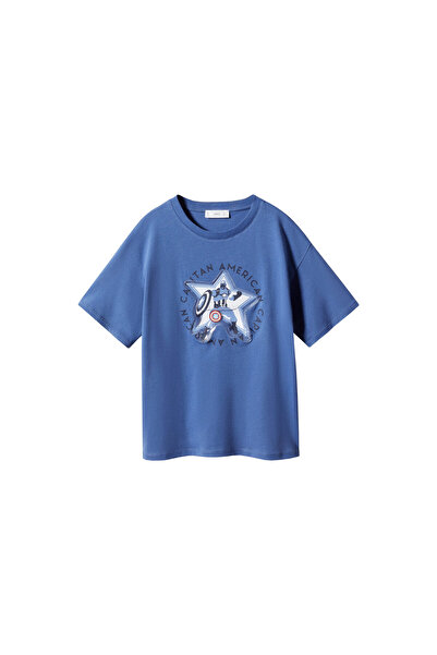 MANGO Kids Mavi Erkek T-Shirt 57031084