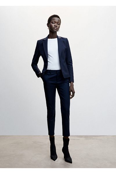 MANGO Pantaloni de damă albastru strălucitor47050258