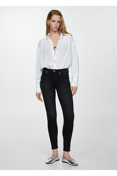 MANGO Woman Black Denim Women's Trousers67010379