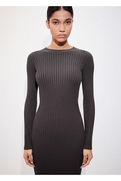 MANGO Woman Charcoal Women's Dress57037735