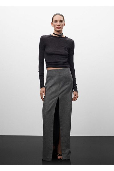 MANGO Gray Women's Skirt57049115