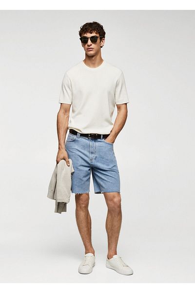 MANGO Man Medium Denim Color Men's Shorts57074400