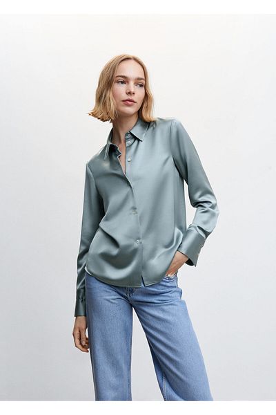MANGO Cămașă de damă în culoarea apei47005868