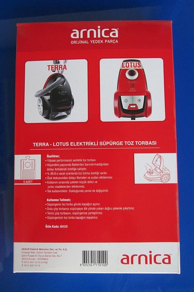 Arnica Terra -lotus Compatible 5 Pack % Original Vacuum Cleaner Dust Bag