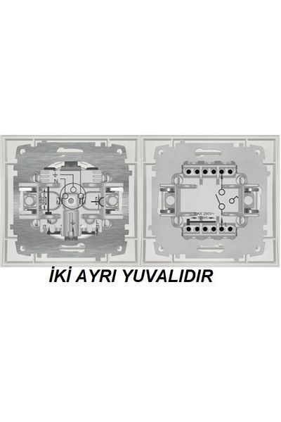 ELBİ Zena Double Set Key Commutator Double Frame Black White Set