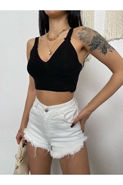 KENZA'A TRİKO Women's Strappy Knitwear Bustier - Stylish and Comfortable