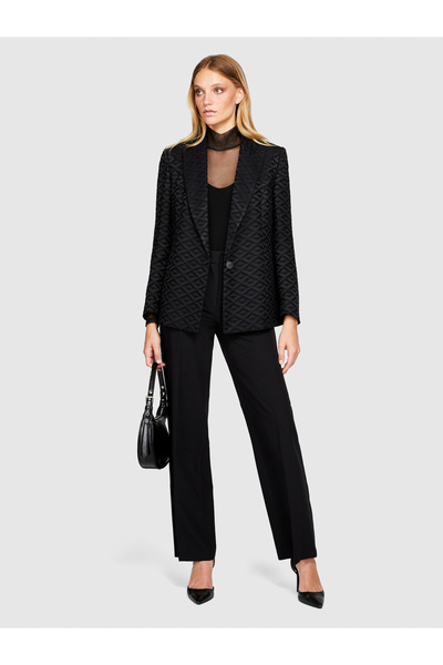 Sisley Women's Black Viscous Blended Regular Waist Stretchy Palazzo Pants