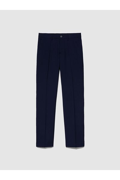 Sisley Men's navy blue polyviscose Slim Fit formal trousers