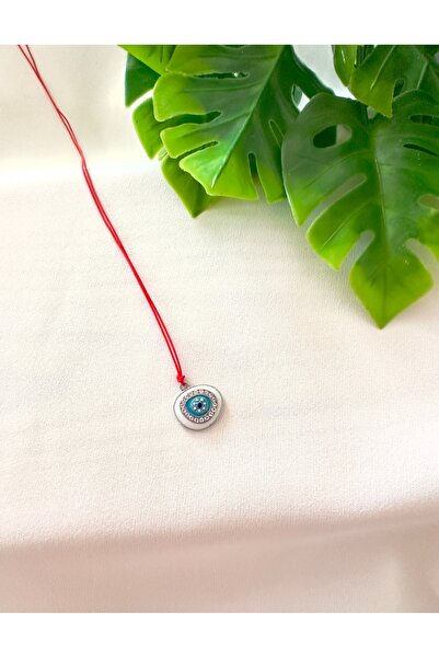 Atelier Çağla Kırmızı Zirkon Taşlı Nazar Boncuk İp Kolye