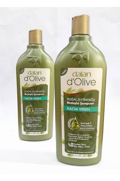 Dalan Dolive Natural Olive Oil - Volumizing Shampoo, 2 Pieces 400ml+400ml