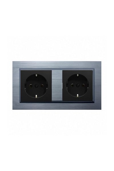 OVİVO Ovivo Quantum Silver Set of 2 Grounded Socket + Grounded Socket