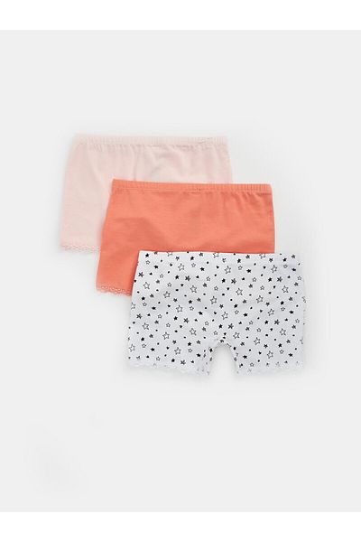 LC Waikiki Printed Cotton Girl's Boxer Set of 3