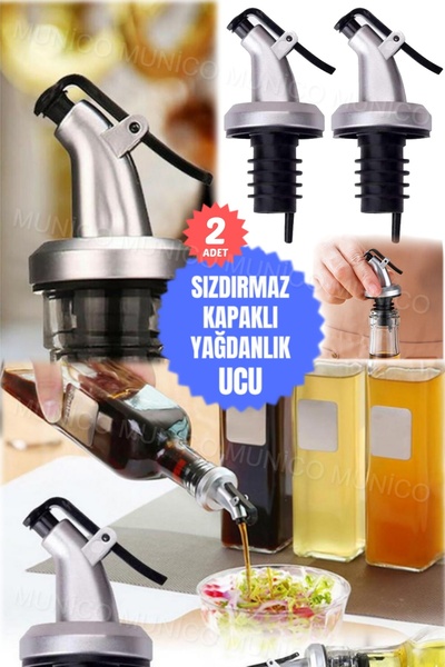 Munico 2 Adet Yağ Şişesi Tıpası Zeytinyağı Ağızları Paslanmaz Çelik Şişe Musluk Dökme Ağızları Ağzı Dağıtma