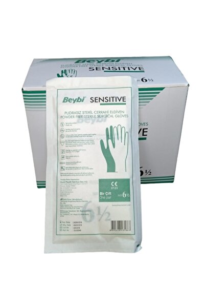 Beybi Sensitive Pudrasız Steril Cerrahi Eldiven 6,5 Numara (50çift)