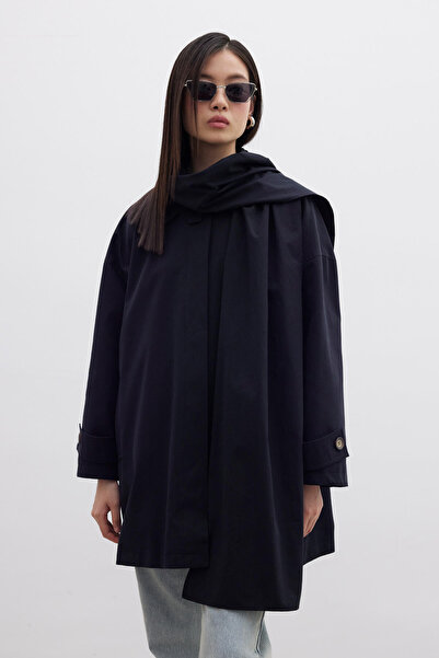 Manuka Μαύρη καμπαρντίνα Oversize - Αναλυτικά το σάλι Στοκχόλμης