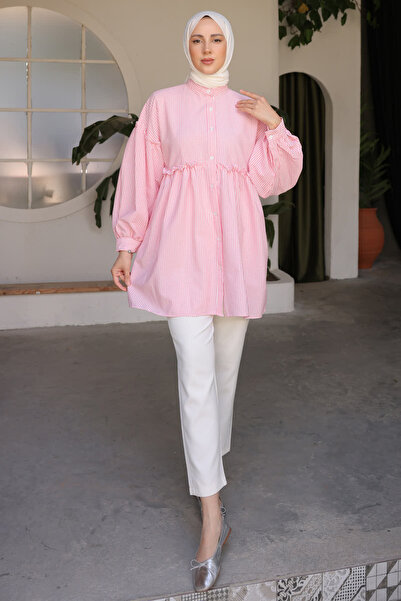 benguen 2029 Striped Pink Shirt