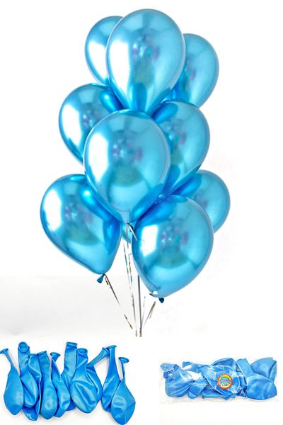 Limmy Shiny Blue Metallic Balloon - 10 Pack 12 Inch