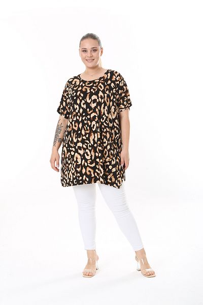 XL Modam Leopard Printed Women's Tunic - Lycra