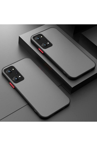 Fibaks حافظة Realme GT2 متوافقة مع حافظة Realme GT2 غير اللامعة المقاومة لبصمات الأصابع والمصنوعة من السيليكون الصلب المحمي من بصمات الأصابع مع مفاتيح ملونة