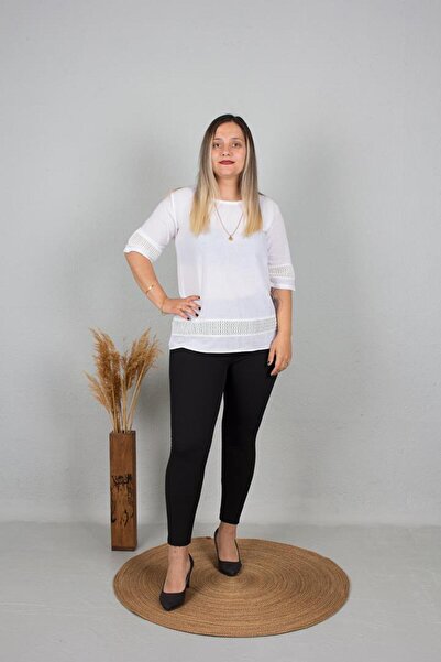 Truva XXL Αυθεντική μπλούζα από βαμβακερό πλυμένο ύφασμα μεγάλου μεγέθους Bz103