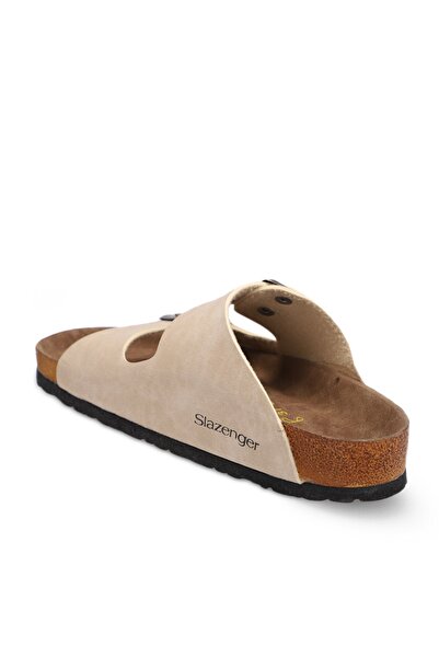 Slazenger Papuci de damă cu două catarame, nubuc bej