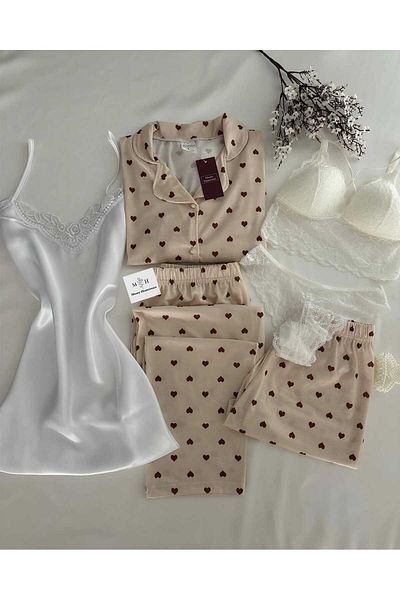 MH Moony Homewears Desert 6 τμχ Βαμβακερές πιτζάμες και σατέν νυχτικό