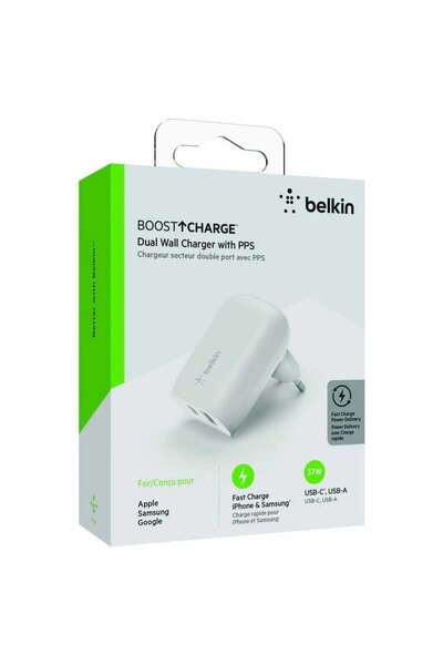 Belkin 37W 25W USB-C PD PPS+12W USB-A Şarj Cihazı