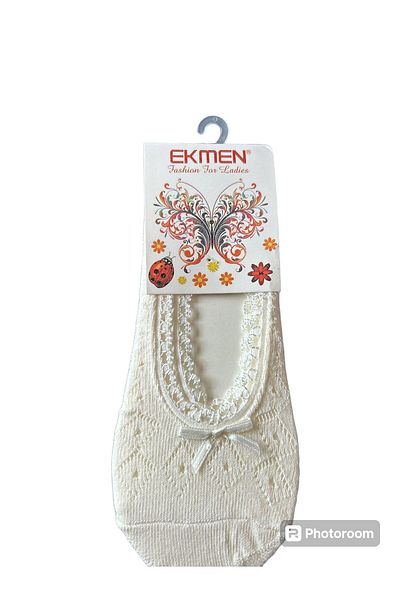 EKMEN ÇORAP Дантелени памучни чорапи балерина