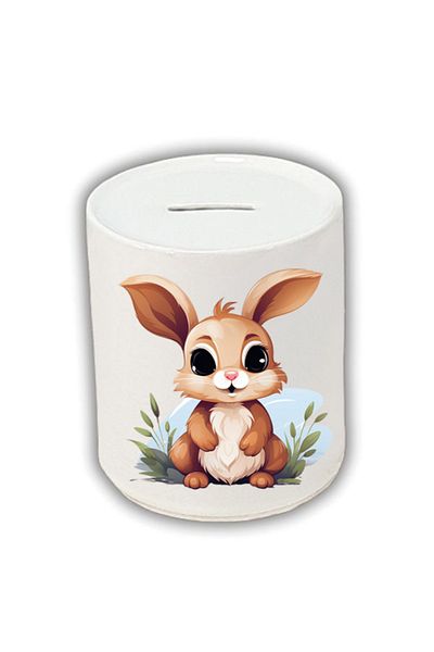lili hediyelik Cute Rabbit Printed Piggy Bank - Κεραμικός κάντρα συγκέντρωσης χρημάτων