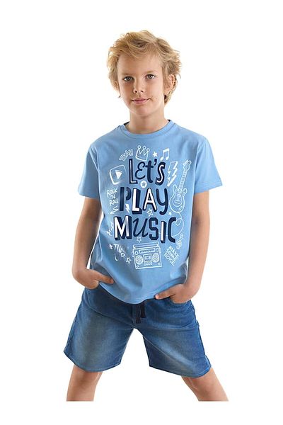 Denokids Boys Let's Play T-Shirt Denim Shorts Set MS-24Y1-060
