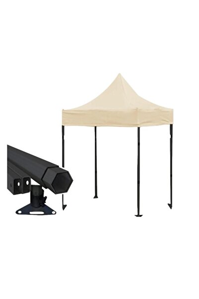 Dilek Branda Reyo Premium Serisi Altıgen Profil Krem 3x3 Katlanır Makaslı Çardak