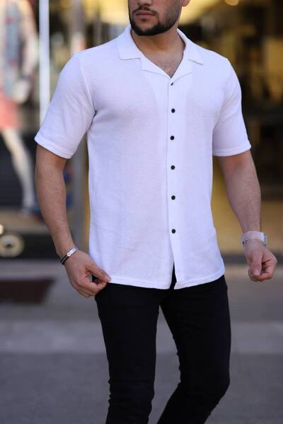 KUĞU Waffle Patterned Short Sleeve Shirt