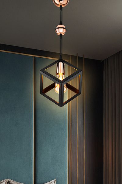 AG LightDesign Black Cube Pendant Lamp Chandelier Living Room Bedroom Kitchen Corridor Lamp