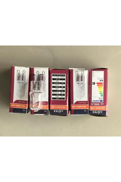Ligtex 5  ADET  G9  HALOJEN LAMBA   220V 40W= 640 LÜMEN ŞEFFAF