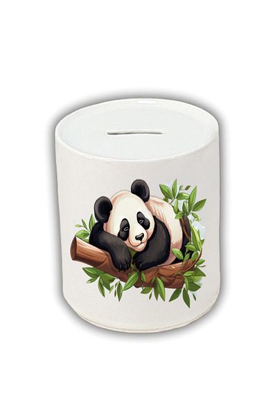 lili hediyelik Κουμπαράς με θέμα Panda στο κλαδί - Κεραμικός κουμπαράς συνταγμάτων χρημάτων
