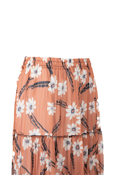 Oppland Весняна спідниця з квітковим принтом з шифону - з підкладкою, еластичним поясом і зручним кроєм