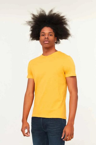 Cazador B.Γιακά Μαύρο Μανίκι Basic Ανδρικό T-shirt 4618 Mustard