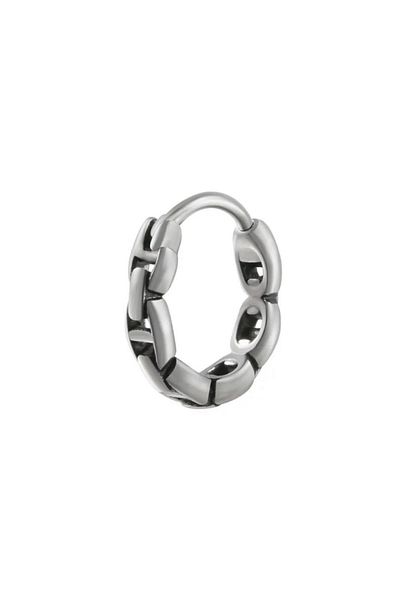 Jaida Moda Viking Designed Unisex Silver Gothic Hoop Earrings