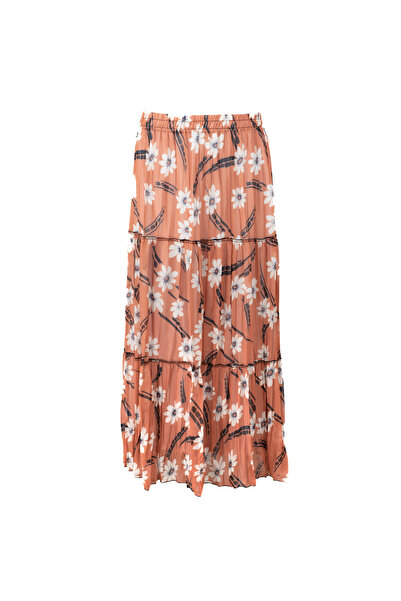 Oppland Весняна спідниця з квітковим принтом з шифону - з підкладкою, еластичним поясом і зручним кроєм