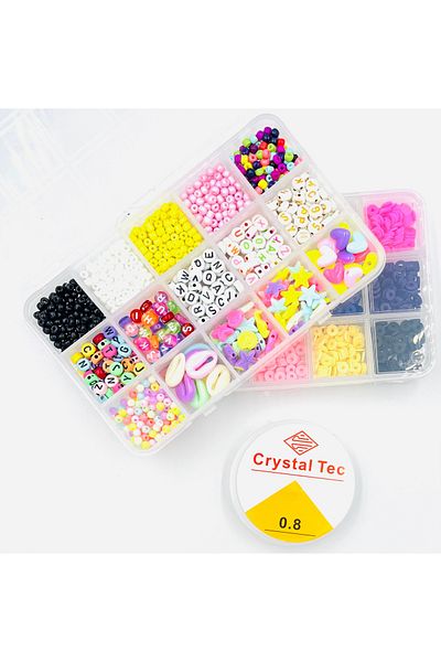 yiğit aksesuar 2 κουτιά Mega Sand Beads Fimo Beads Σετ κατασκευής κοσμημάτων Σετ χόμπι με χάντρες
