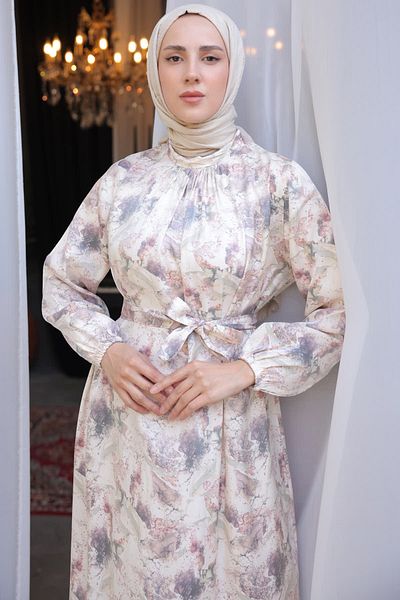benguen 3993 Rochie cu model Culoare piatra
