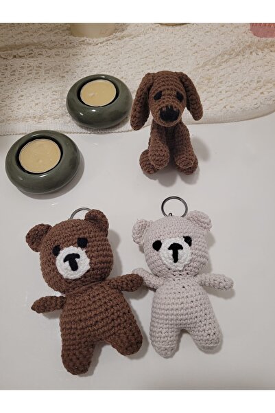 Hes Bijuteri Amigurumi Ayıcıklı-Köpekli Anahtarlık