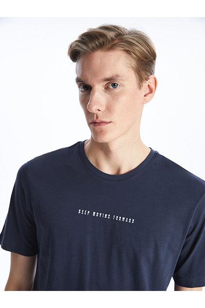 LC Waikiki Kurzärmliges, bedrucktes Herren-T-Shirt mit Rundhalsausschnitt