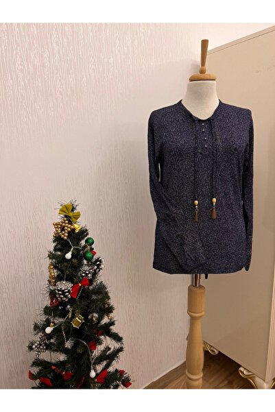 DENİZLİFE Long Sleeve Floral Patterned Mother Summer Combed Cotton Blouse