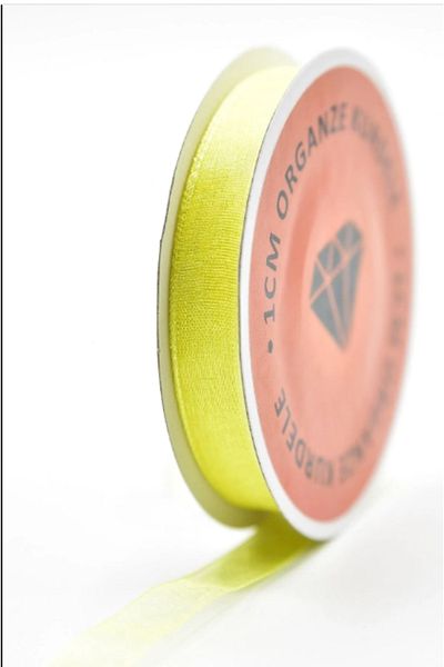 PartAntalya 1 cm Length 22 Mt Organza Tulle Ribbon - Yellow