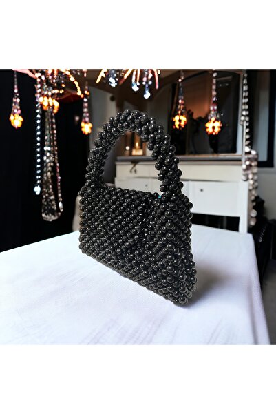 Butik SİYAH İNCİ BONCUK ÇANTA- NOBLEPEARLBLACK