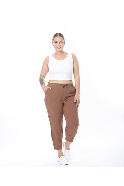TUSSE Women's Linen ComfortaBle Pants - 100% Cotton, Balloon Leg, Elastic Waist, Large Size