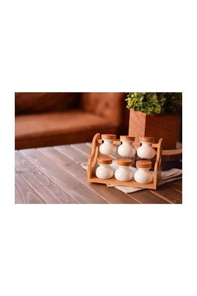 Decorland 6-Piece Special Spice Set with Bamboo Lid and Stand